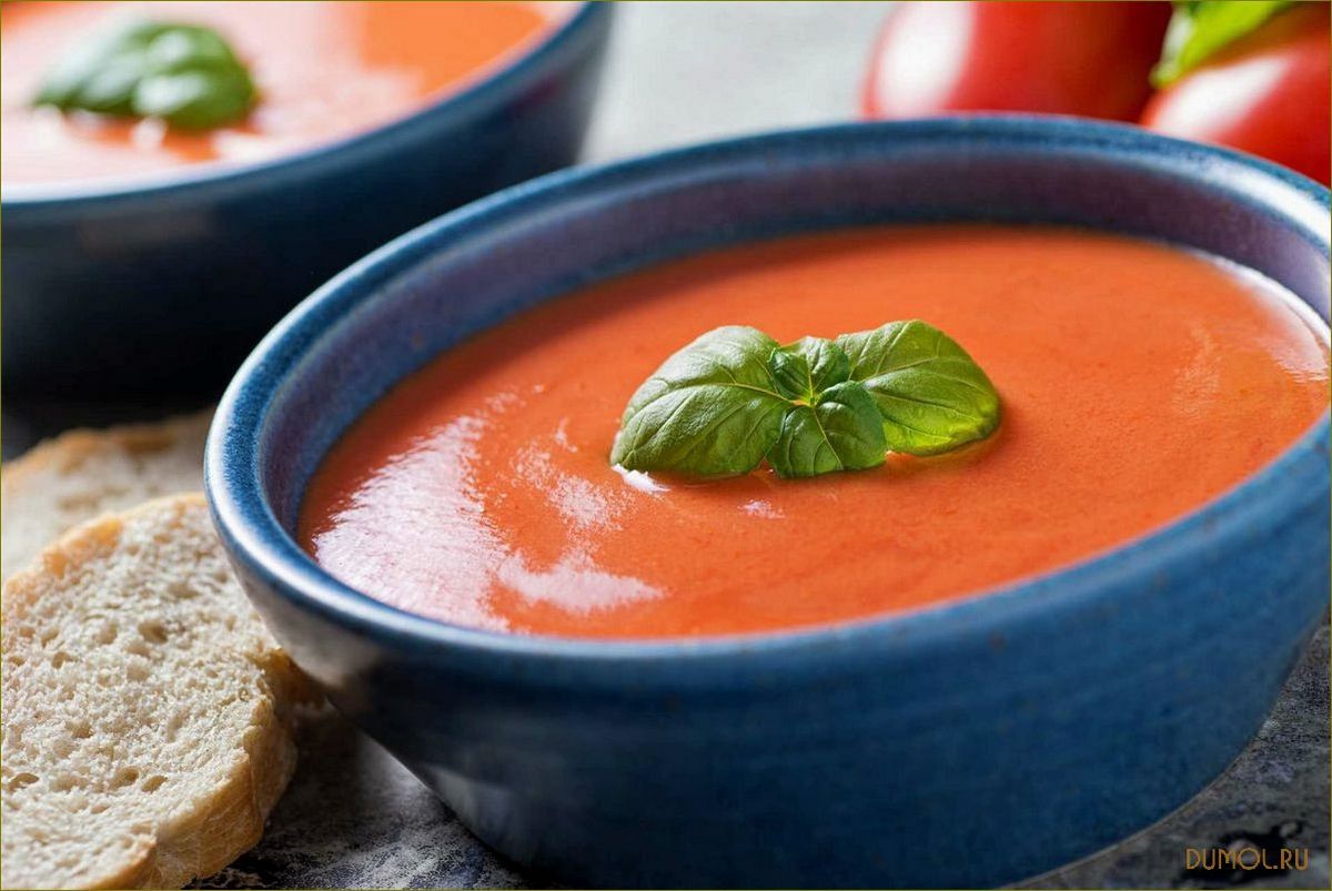 Сливочный томатный суп с базиликом