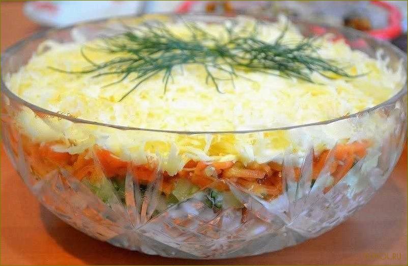 Салат с копченой курицей и корейской морковью