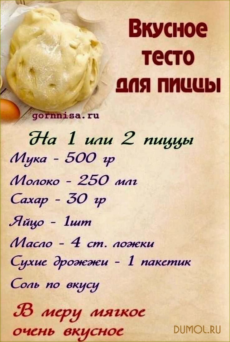 Тесто для пиццы без дрожжей