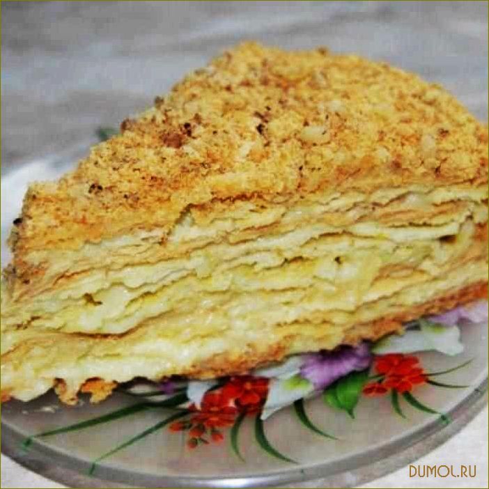 (торт, наполеон, классический, домашнего, теста) Торт