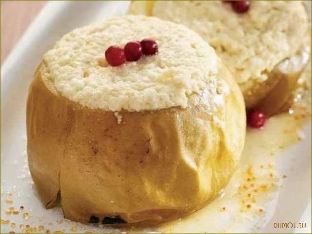 Яблоки с творогом в мультиварке