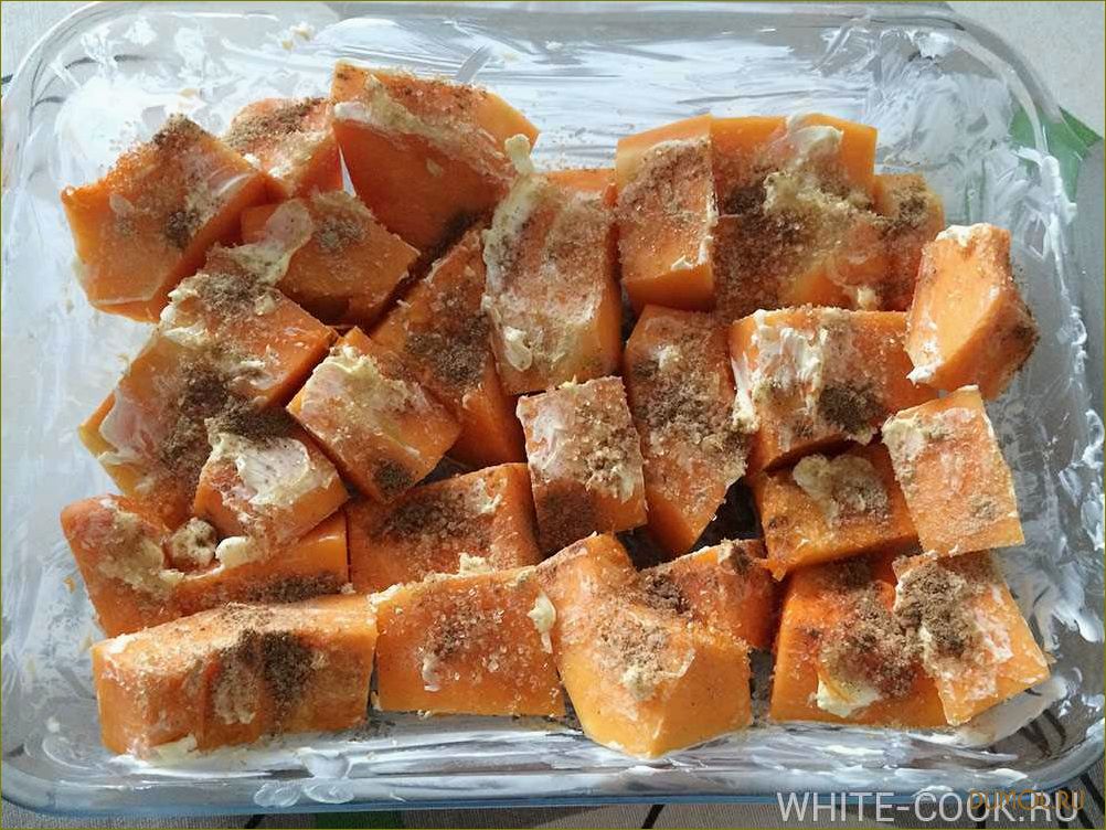Тыква в духовке кусочками с сахаром
