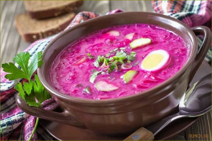 (холодный, борщ, свеклой) Холодный борщ со свеклой