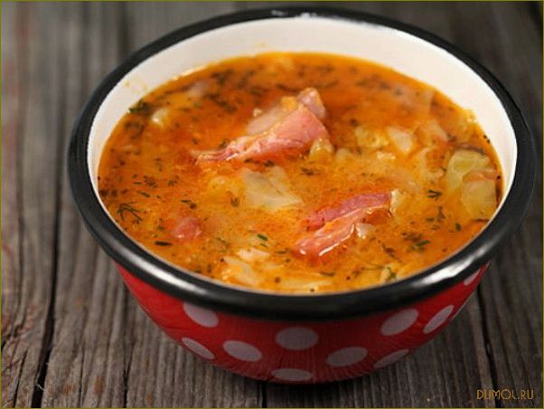 (копчеными, ребрышками) Щи с копчеными ребрышками