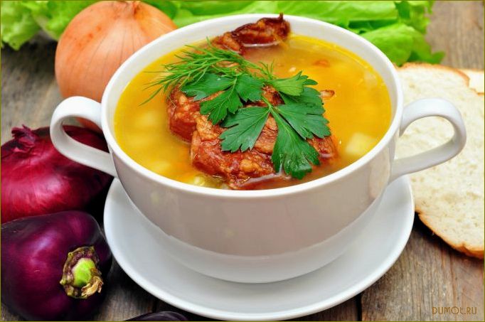 (копчеными, ребрышками) Щи с копчеными ребрышками