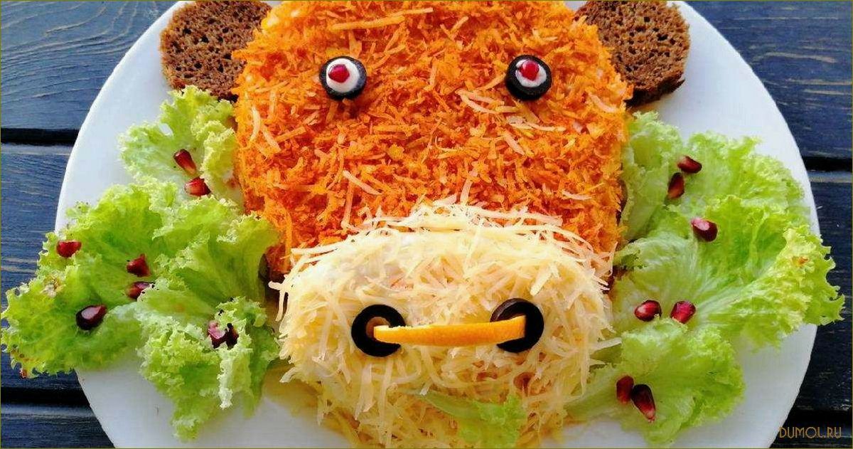 (слоеный, салат, курицей, бычок) Слоеный салат с курицей