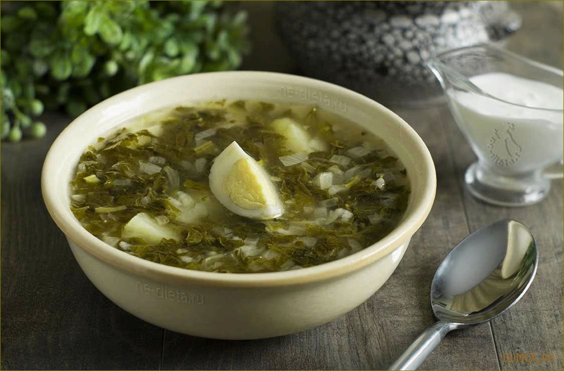 (щавелевый, мясном, бульоне) Щавелевый суп на мясном бульоне