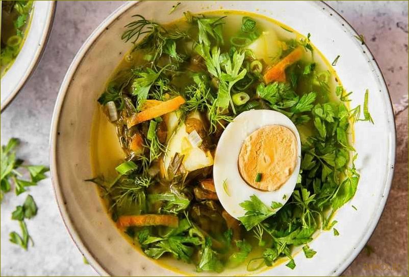(щавелевый, мясном, бульоне) Щавелевый суп на мясном бульоне