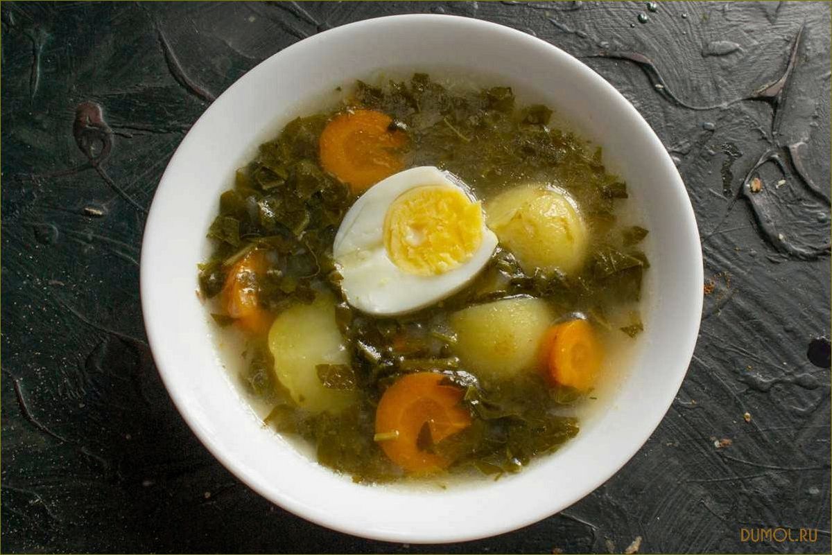 Щавелевый суп с яйцом и курицей