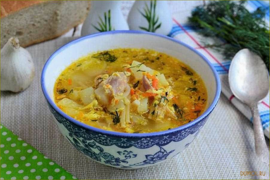 Яичный суп с курицей