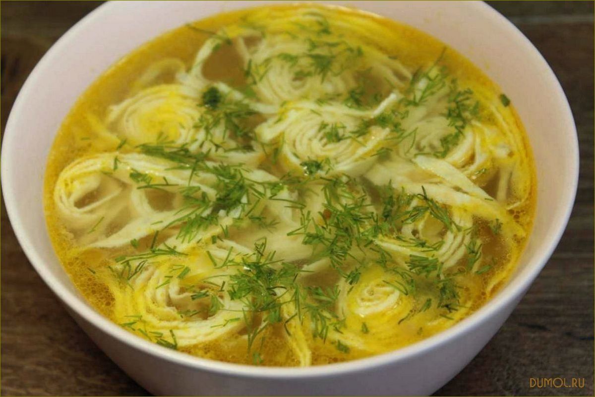 Яичный суп с курицей