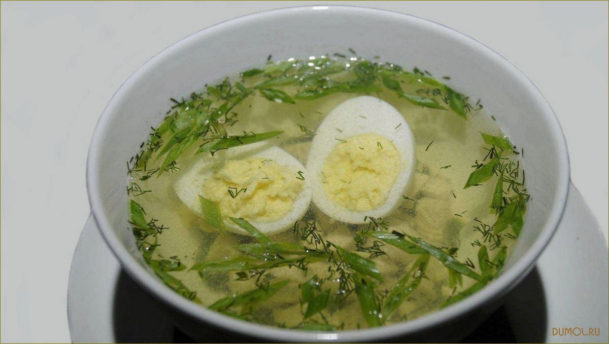 Яичный суп с курицей