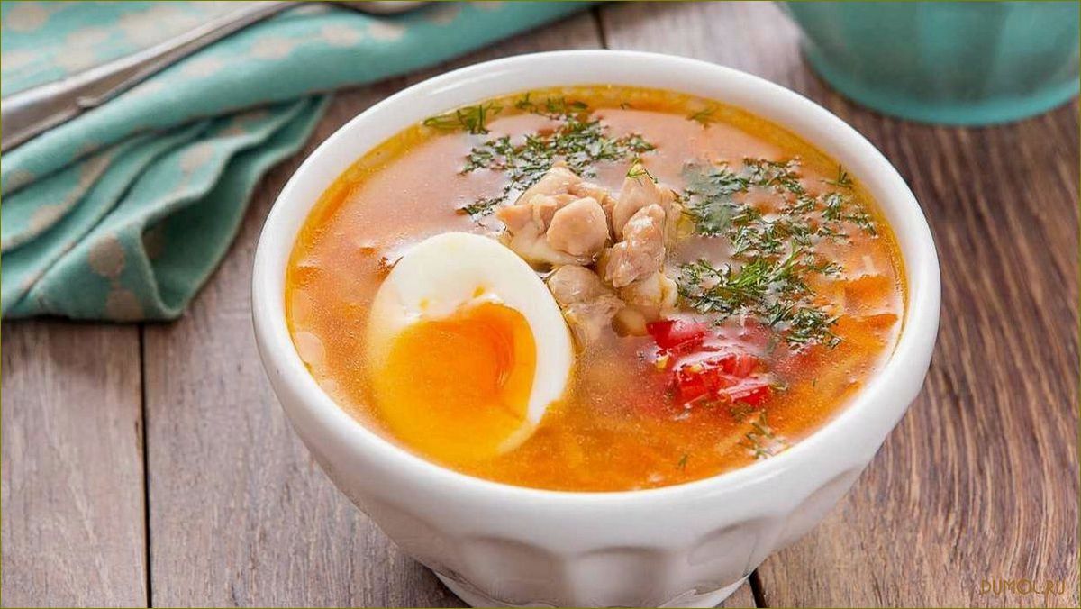 Яичный суп с курицей